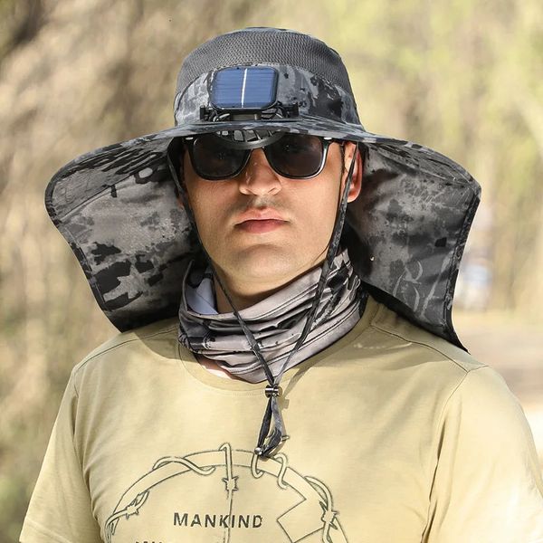 Dayan Sombrero para el sol Ocio al aire libre Sombrero para fanáticos Energía solar Energía eólica Carga USB Sombrero para caminar Gorra de pesca Sombrero alpino Sombrero para caminar gorras 240226