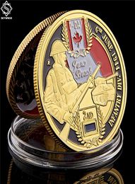 Daynormandy Juno Beach Military Craft Canadian 2rd Division Gold plaquée 1oz Commémoration Collectible Cooin Collectibles1879417