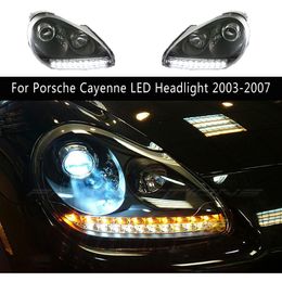 Pièces d'auto de feux diurnes pour Porsche Cayenne phare LED 03-07 Streamer clignotant avant lampe phares assemblée