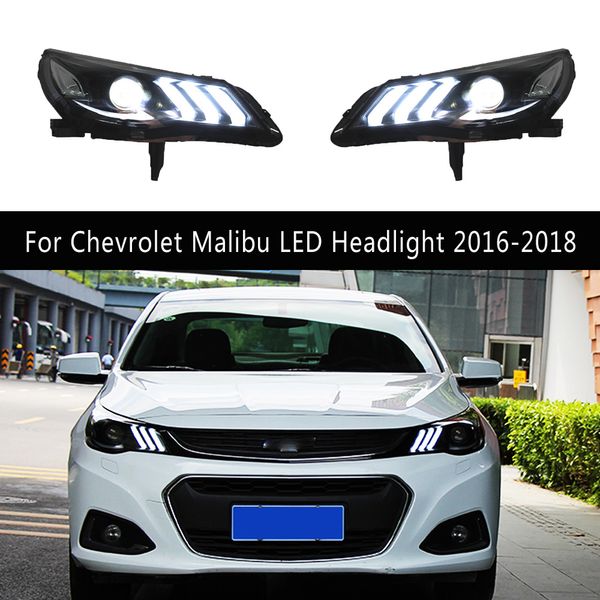 Feu de circulation diurne Streamer clignotant lampe avant pour Chevrolet Malibu phare LED assemblage 16-18 accessoires de voiture pièces automobiles