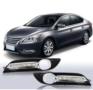 Luces de circulación diurna, lámpara antiniebla para Nissan Sentra Sylphy LED DRL, luz diurna, accesorios de iluminación delantera