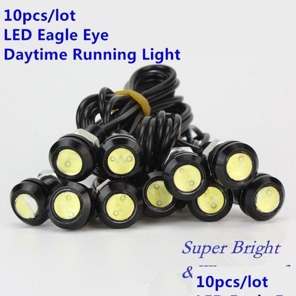 Luces de ejecución diurna 10 unids LED Mini Eagle Eye Estacionamiento Conducción Luz trasera Copia de seguridad Drl Lámpara antiniebla Perno en tornillo Iluminación del automóvil Agle Drop DHPMH