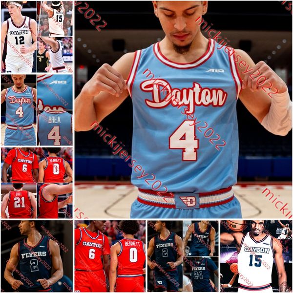 Maillot de basket-ball Dayton Flyers CJ Napier Kobe Elvis Will Maxwell Makai Grant Zimi Nwokeji Atticus Schuler Maillots Dayton cousus sur mesure