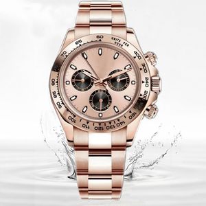 Reloj Daytons Reloj mecánico Reloj automático completo para hombres Cronógrafo 2813 Movimiento Oro rosa 40 mm Relojes de diseño de alta calidad para hombres Reloj aaa montre impermeable