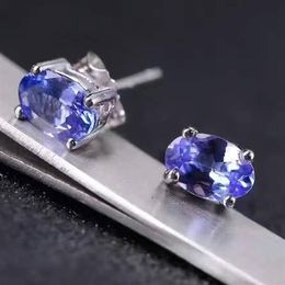 Boucles d’oreilles éblouissantes en tanzanite 4 6mm boucles d’oreilles en pierre précieuse tanzanite naturelle solide 925 argent tanzanite boucle d’oreille petite pierre précieuse earrin236d