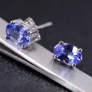 Dazzing Tanzanite Stud -oorbellen 4 6 mm Natural Tanzanite Gemstone oorbellen Solid 925 SILVER TANZANITE EARRING Kleine edelsteen oorbellen 284K