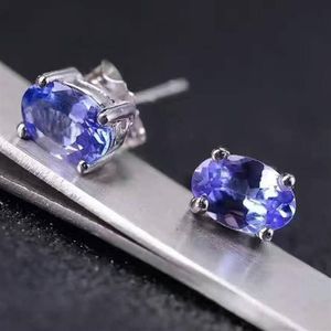 Boucles d'oreilles éblouissantes en tanzanite 4 6mm boucles d'oreilles en pierre précieuse tanzanite naturelle solide 925 argent tanzanite boucle d'oreille petite pierre précieuse earrin206P