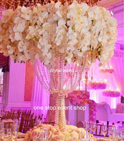 Support de fleur de lustre en cristal éblouissant et étonnant pour la décoration de mariage