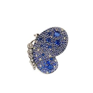 Oogverblindende blauwe vlinderbroche diy sieraden Kits losse kraal 925 Sterling zilveren bruiloftsfeestcadeau 697996NCB