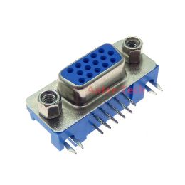 DB15 DR15 Vrouwelijke PCB Mount Connector Rechthoek D-SUB 3ROWS BLAUWE PARALLEL PORT CONNECTOREN 15 PIN 15 PIN VGA SOCKET-ADAPTER