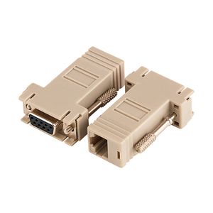 Groothandel connectoren DB9 Vrouw naar RJ45 Vrouw F/F RS232 Modulaire adapterconnector Extender Convertor