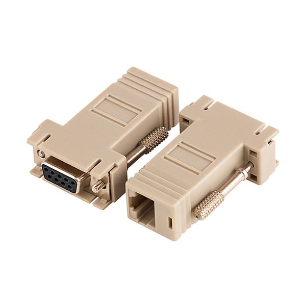 Connecteurs en gros DB9 femelle à RJ45 femelle F/F RS232 adaptateur modulaire connecteur convertisseur d'extension