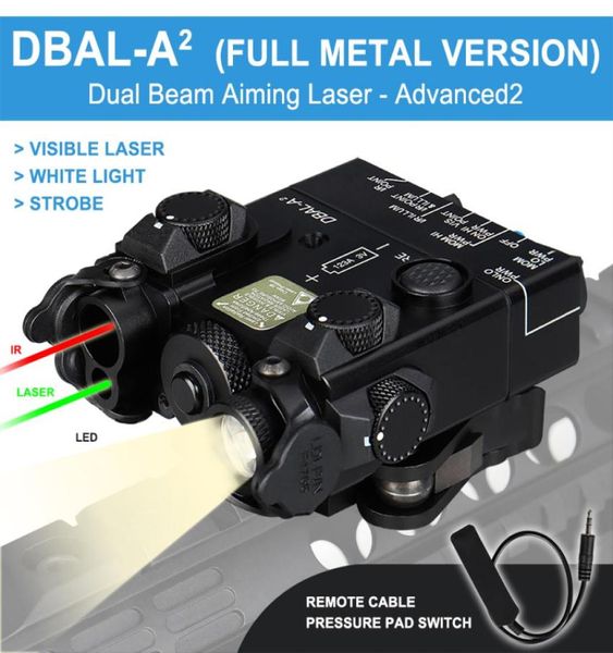 DABA2 Double faisceau visant laser IR Green Laser LED Blanc Light Illuminateur Full Metal With Remote Batter Box Interrupteur CL1501381684250