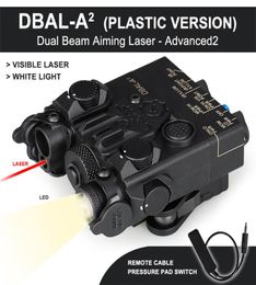 DBALA2 Laser de visée à double faisceau IR Laser rouge LED Illuminateur de lumière blanche Version en plastique avec interrupteur de boîtier de batterie à distance CL1501396719952