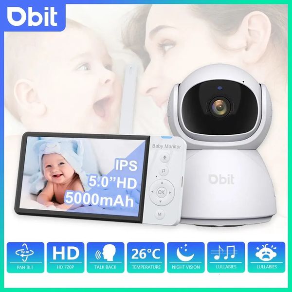 DBIT Baby Monitor Scurity Potection Cmera pour Enfants 5IPS Écran 5000mAh Batterie Vision Nocturne 2 Voies Audio Vidéo Enfant Caméra 240326