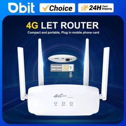 Dbit Wifi Router Sim Card 4G Modem LTE 4 Gain Antennas ondersteunt 32 apparatenverbindingen die van toepassing zijn op Europa Korea 240424