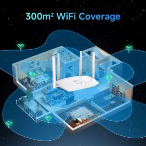 DBIT WiFi Router SIM Card 4G Modem LTE Router 4 Antennes Gain prend en charge 32 Connexions de périphériques applicables à l'Europe Corée