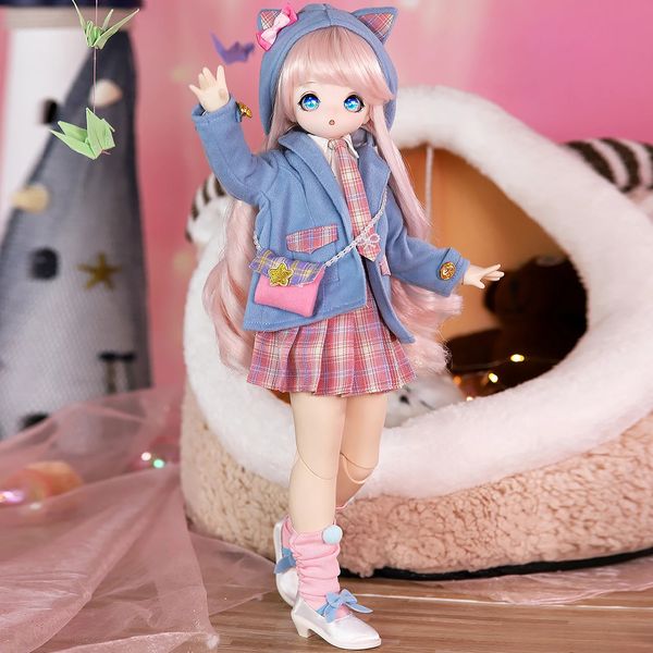 DBS 1/4 BJD Dream Fairy Muñeca casual ANIME JUGUETE Figura Cartón Colección de cuerpo de articulación mecánica que incluye ropa Zapatos peluca 40 cm 240129