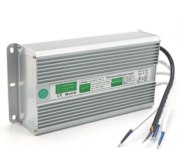Transformador de controlador LED electrónico resistente al agua DC 12V 200W, fuente de alimentación para exteriores IP67, resistente al agua para tira Led Lamp7415296