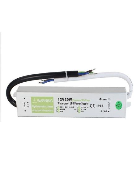 DC 12V 20W Adaptateur de pilote à LED IP67 IP67 Utilisation extérieure des bandes d'alimentation LED Transformateur d'éclairage AC 90250V5210879