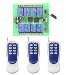 DC 12V 24V 10A 8 CH 8CH Radiocontroller RF Wireless Remote Control Switch System315433 MHz zenderReceIverMOMEMentary8329781