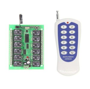 Système de commutateur de télécommande sans fil DC 12V 24V 12 CH 12CH RF, émetteur et récepteur 315433 MHz 8359929