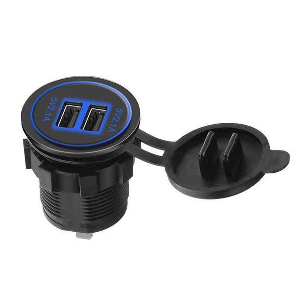 DC 12V 24V 4.2A CARGAR USB DUAL PORT CON COMO CIRLED DE CIROLLO DE BARCA VOLTMETER MOTOS