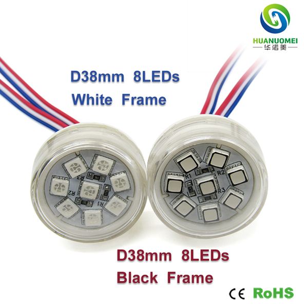 Module LED rvb ucs1903 DC 12v 38mm, 8 diodes, source de lumière pixel 5050 smd, modules polychromes adressables numériques, lampe, ampoule numérique, éclairage de signe