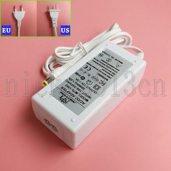 Pleine puissance DC 12V 3A 36W Adaptateur d'alimentation Transformateur Commutation Pilote de lumière LED Blanc Utilisation intérieure US EU Plug Universal AC110-240V Input