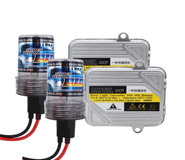 DC 12V 55W HID Kit Xenon H7 H1 H3 H11 HB3 HB4 4300K 5000K 6000K 8000K Bombilla de faro de coche brillante y rápido 55W HID lastre Kit1301404