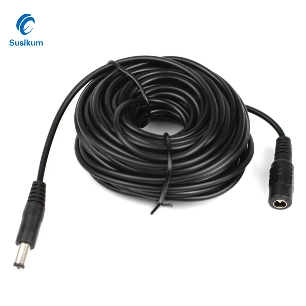 DC 12V CCTV Camera Extension Cable 5/10/15 Meters 5.5mmx2.1mm Power Extension Cord Cables for Wifi/AHD/IP Security Cams