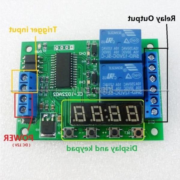 Livraison gratuite DC 12 V multi-fonction numérique retardateur de cycle minuterie relais de synchronisation module de commutation pour PLC LED moteur Mudhl