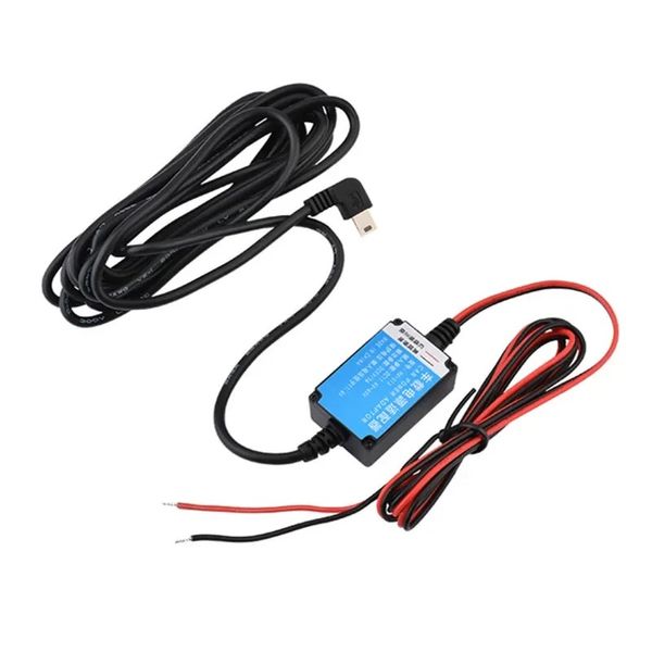 DC 12V a 5V 2A 3.5m Cable de carga de automóvil Mini / micro USB Cable duro Cable Carga automática para la cámara de cámara de cámara DVR DVR