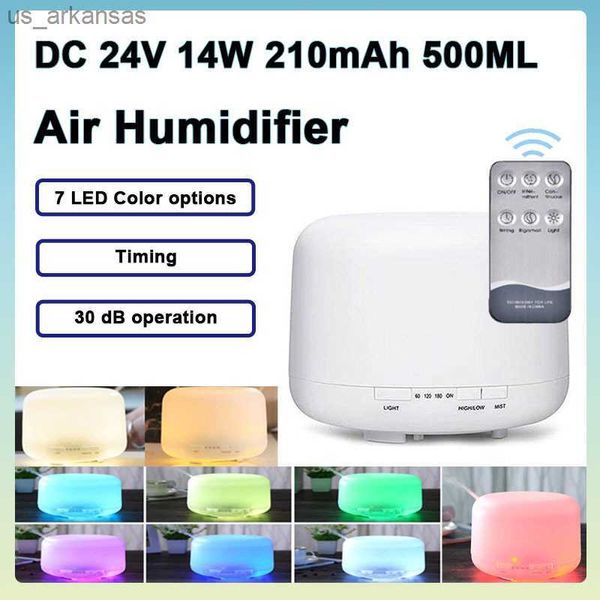 Humidificador de aire de 24V CC, 14W, 500ML, 210mAh, máquina de fragancia eléctrica para el hogar, generador de niebla fría ultrasónica, difusor de aceite esencial LED L230523