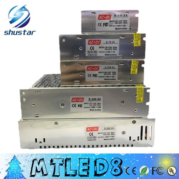 DC 24V 2A 3A 5A 10A 20A 25A 40W ~ 600W llevó transformador interruptor de alimentación para la tira llevada luz de la cartelera del LED