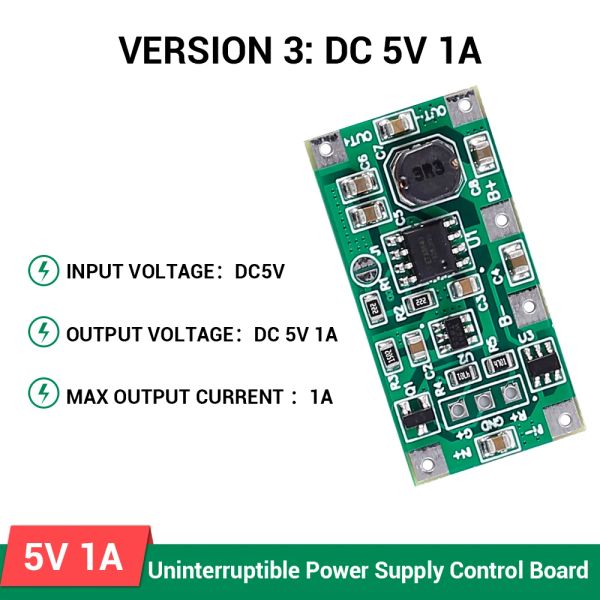 DC 5-12V a 9V Módulo de carga de 12V para 18650 Convertidor de voltaje de batería de litio INteinterrumpible Papel de control de la fuente de alimentación