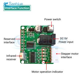 DC 5V 4-fase 28YBJ-48 DC Gear Step Stepper Motor+ULN2003 Driver Board Uln2003 PIC MCU DIY+Infrared Remote Control