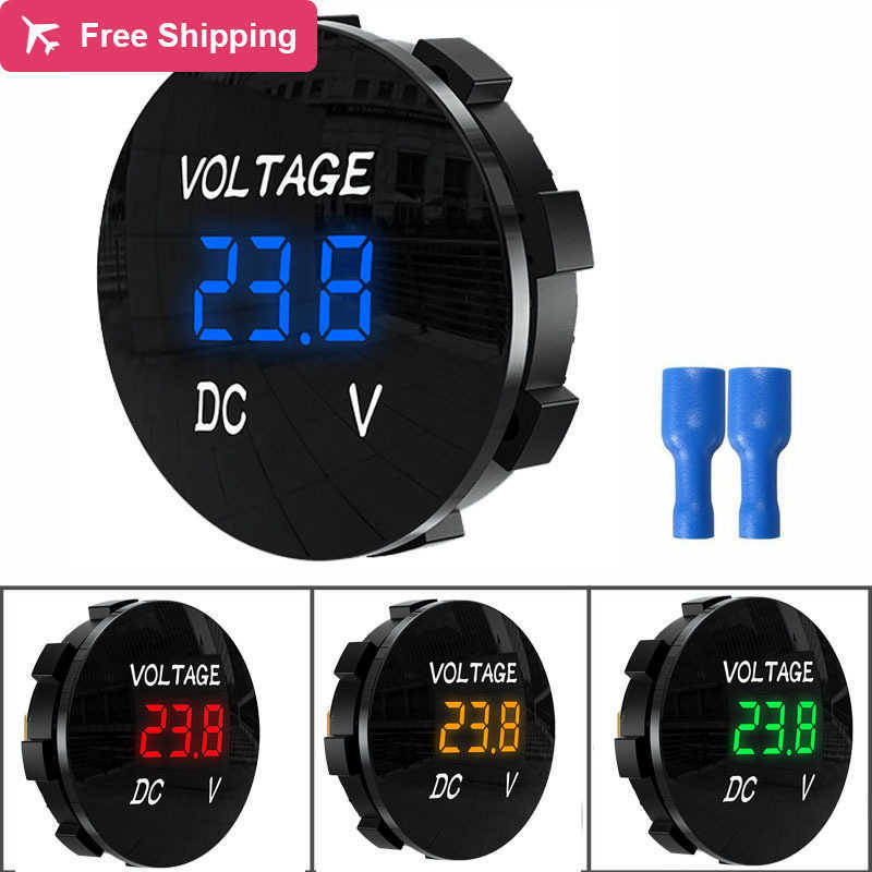 DC 5V-48V cyfrowe napięcie napięcia samochodowe motocykl woltometr Tester napięcia dla samochodu Auto Motocykl ATV Łódź 12 V 24 V 36V Wodoodporność