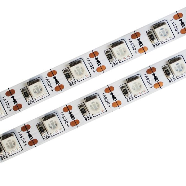 Bande lumineuse LED flexible DC 5 V SMD5050-60Leds 1 m IP65 - Guirlande lumineuse sous les armoires - Utilisation pour la lumière du spa, des maisons, de la cuisine - Oemled