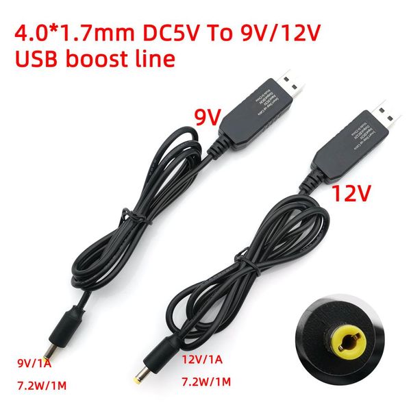 DC 5V a 9V/12V USB a 3.5*1.35 mm 4.0*1.7 Potencia de carga Boost Step Up Cable Converter Adaptador Juguete Fuente de alimentación móvil Boost Wire