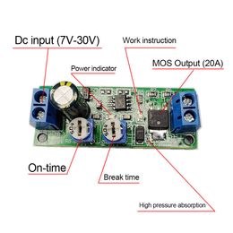 DC 7-30V CYCLE TIMER DÉTENDE DE RELAGE DE SWITR DE STANDEMENT MODULE DE SORTIE DUAL-MOS 0-10SEC / 0-100SEC / 0-30MIN / 0-5HR Relais de temps réglable