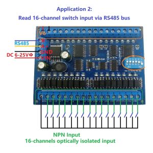 DC 9V 12V 24V 16DI-16DO RS485 MODBUS RTU Remote IO-kaart N4D3E16 Switch Input-uitgangsmodule voor Touch Panel PLC Relay LED