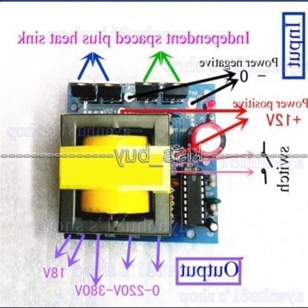 Freeshipping DC-AC Konverter 12V zu 220V 380V 18V AC 500W Inverter Boost Board Transformator Power Auto Konverter Owqht