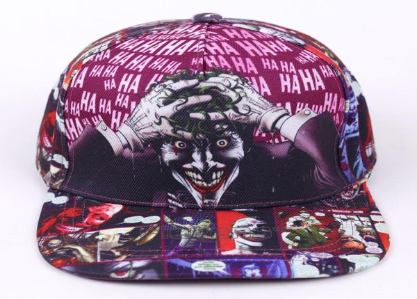 DC Comic The Joker Brand Snapback Cap Fashion Print Men Women Mujeres de béisbol ajustable Hip Hop Hat8764340