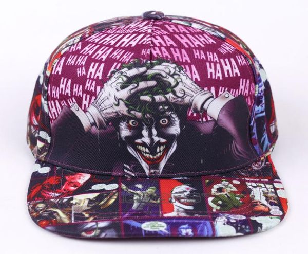 DC Comic The Joker marca gorra Snapback estampado de moda hombres mujeres gorras de béisbol ajustables adulto Hip Hop Hat8597152