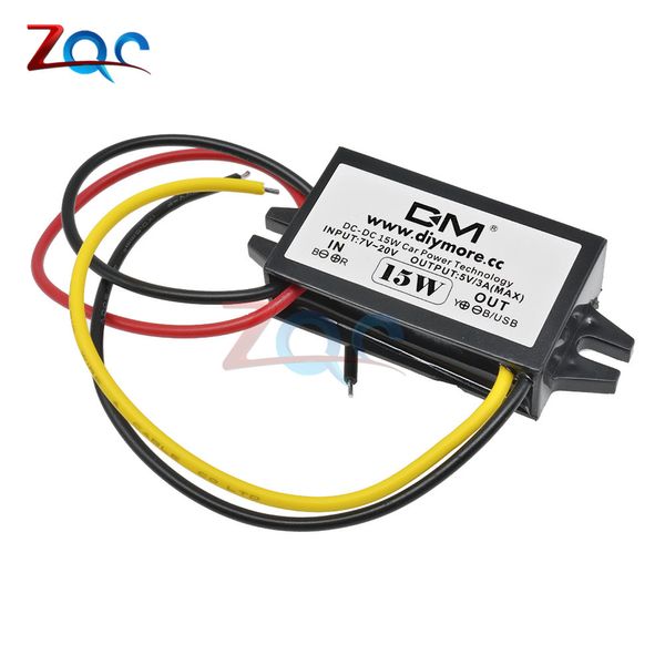 DC-DC 12V a 5V 3A Conversor de alimentación de automóvil de 15 W Micro Mini USB Paso hacia abajo Voltaje de la fuente