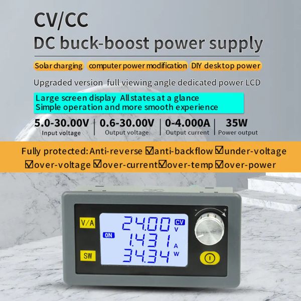 Convertisseur DC DC Buck Boost 5.0 ~ 30V en 0,6 ~ 30 V Alimentation de laboratoire réglementée réglementée CC CV 0 ~ 4.0A 6V 12V Module d'alimentation 24V
