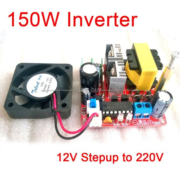 Freeshipping DC-DC Inverter batterie 12V à 220V 150W Boost Converter Step Up Module d'alimentation du régulateur de tension