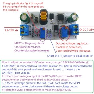 DC-DC Module de charge MPPT de débarquement pour 1,5-25V Li-ion / Li-Po / Lifepo4 / Lithium Titanate Batteries SD29AJTC