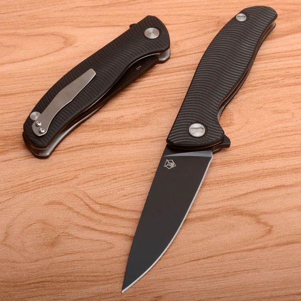 DC design DC-A6 Shirogorov PA90S flipper couteau pliant réel Satin Blade Black Camping tactique EDC outils